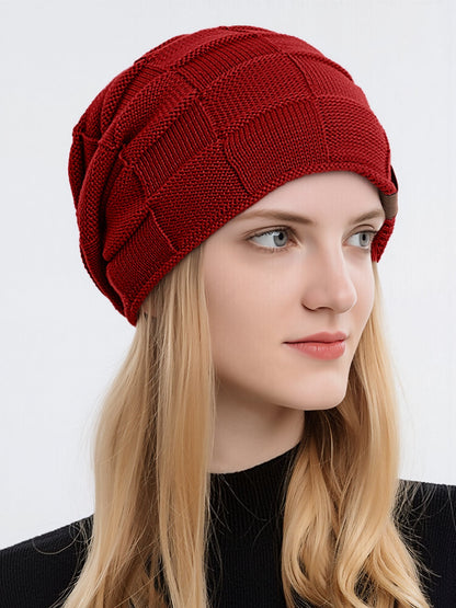 Winter Fleece-lined Knitted Beanie Hat