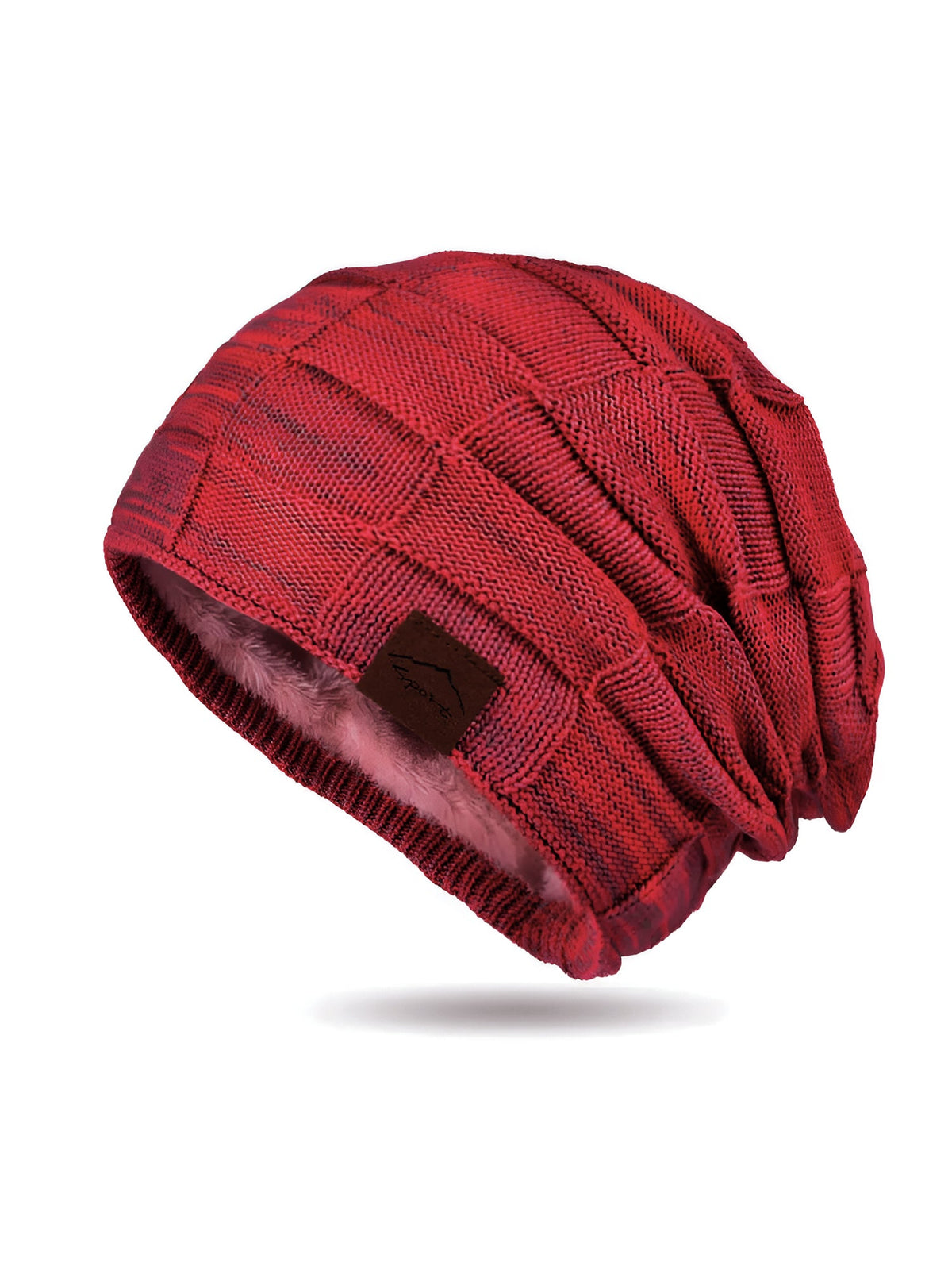 Winter Fleece-lined Knitted Beanie Hat