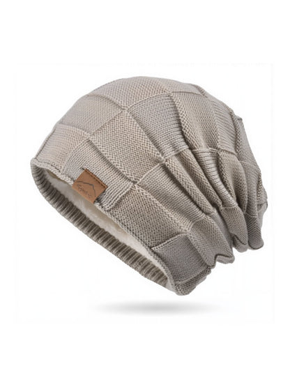 Winter Fleece-lined Knitted Beanie Hat