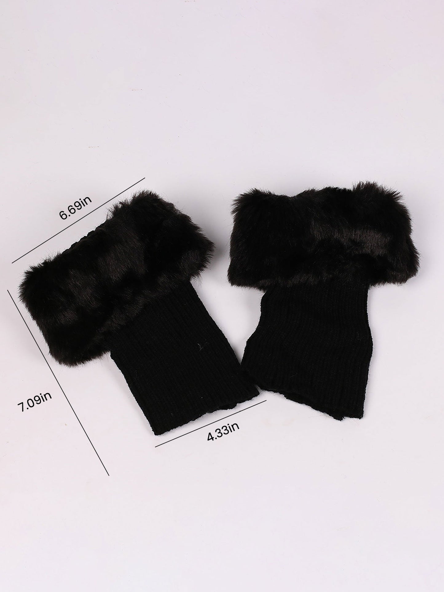 Knitted Faux Fur Leg Covers Fluffy Socks