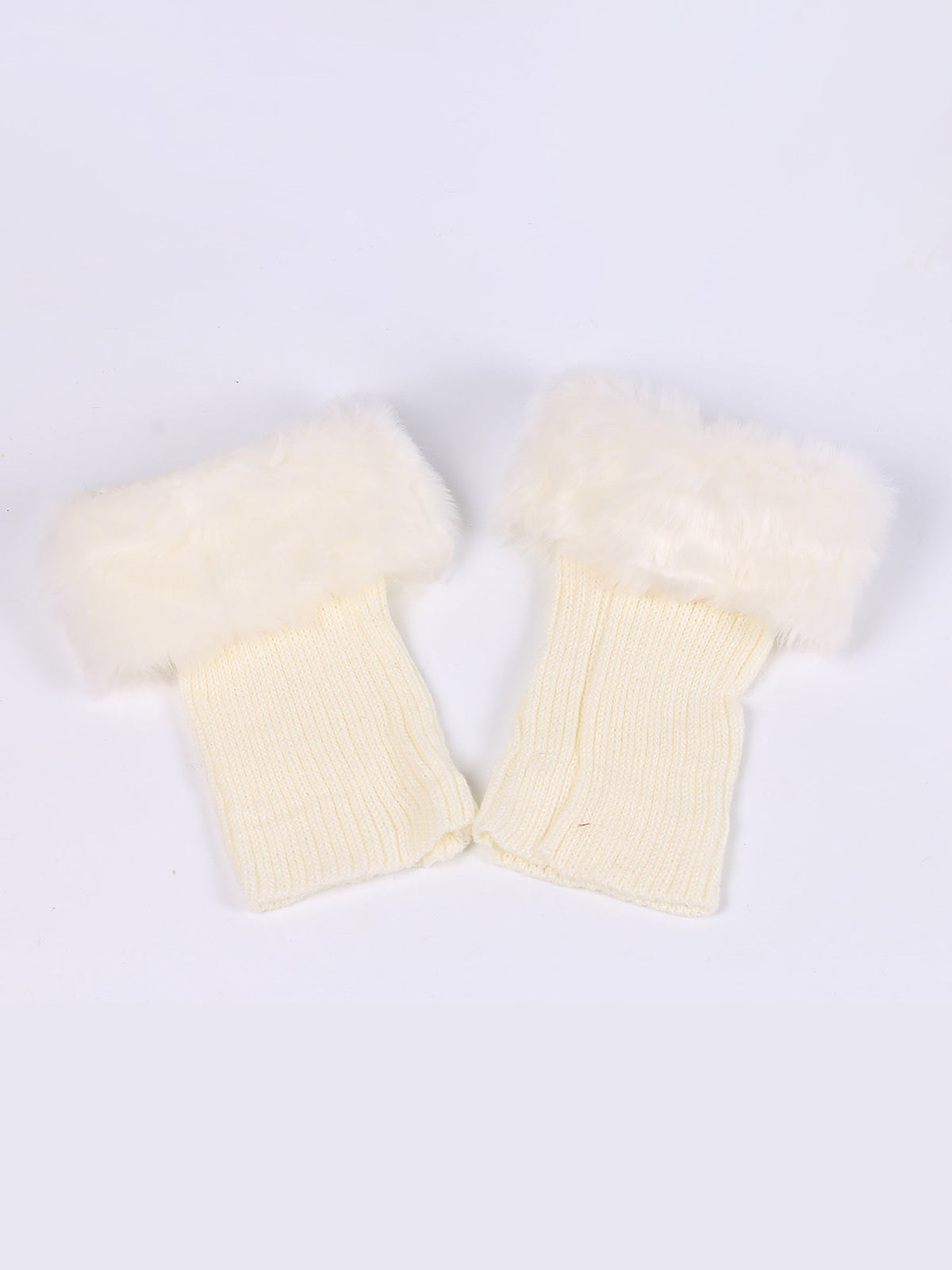 Knitted Faux Fur Leg Covers Fluffy Socks