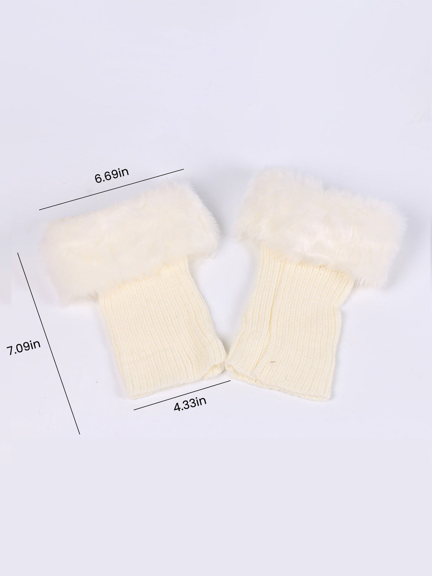 Knitted Faux Fur Leg Covers Fluffy Socks