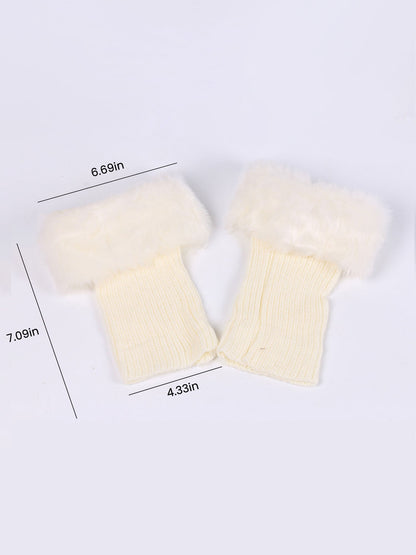 Knitted Faux Fur Leg Covers Fluffy Socks