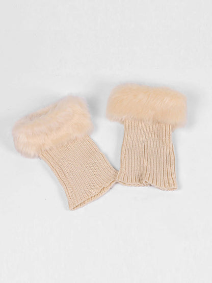 Knitted Faux Fur Leg Covers Fluffy Socks