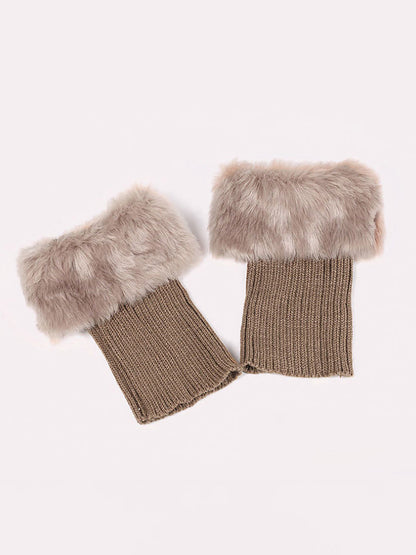 Knitted Faux Fur Leg Covers Fluffy Socks