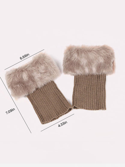 Knitted Faux Fur Leg Covers Fluffy Socks