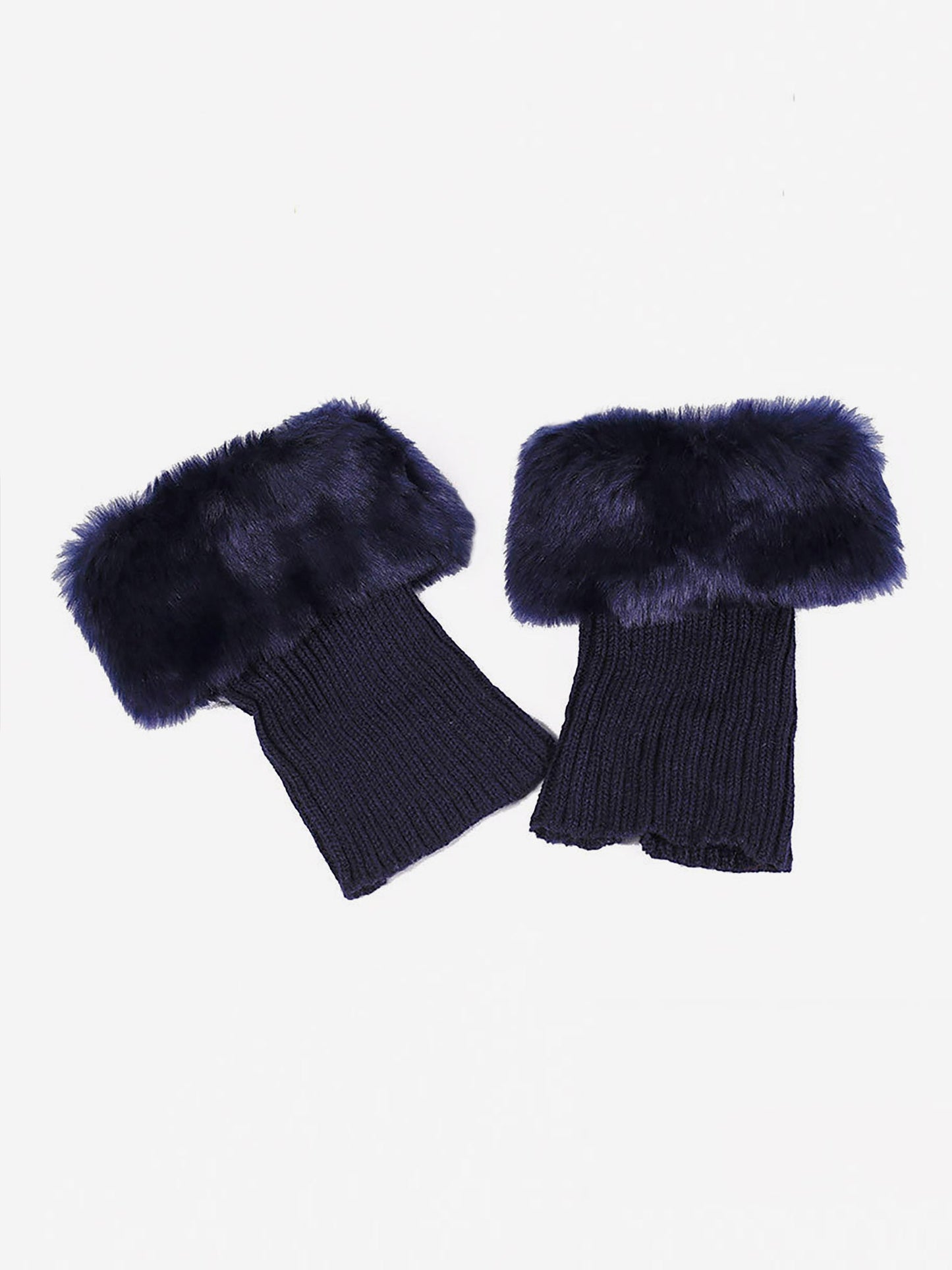 Knitted Faux Fur Leg Covers Fluffy Socks