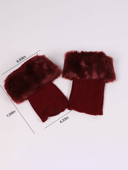 Knitted Faux Fur Leg Covers Fluffy Socks