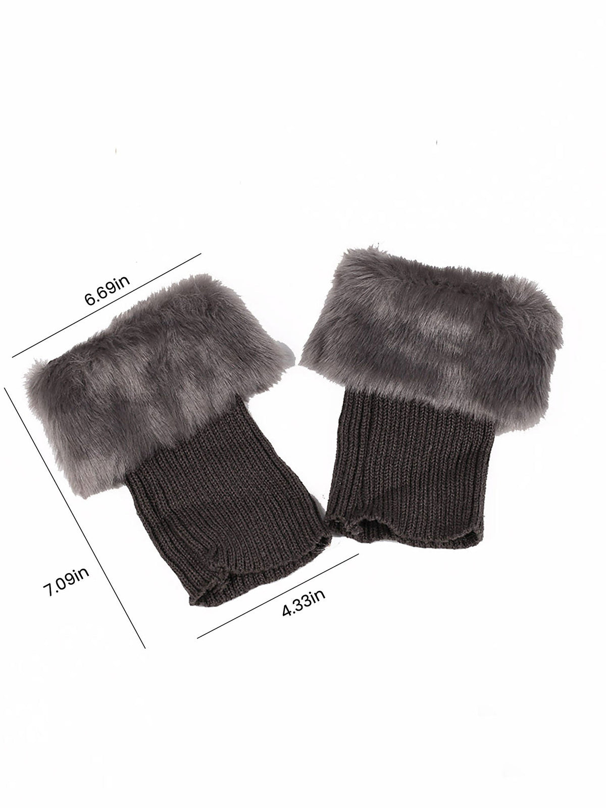 Knitted Faux Fur Leg Covers Fluffy Socks
