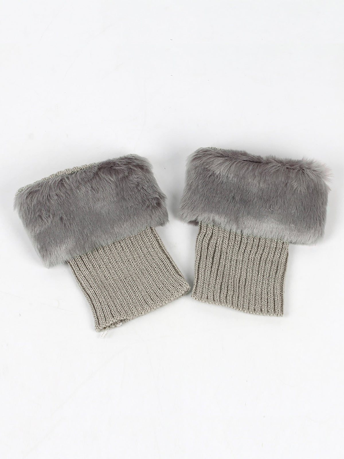 Knitted Faux Fur Leg Covers Fluffy Socks