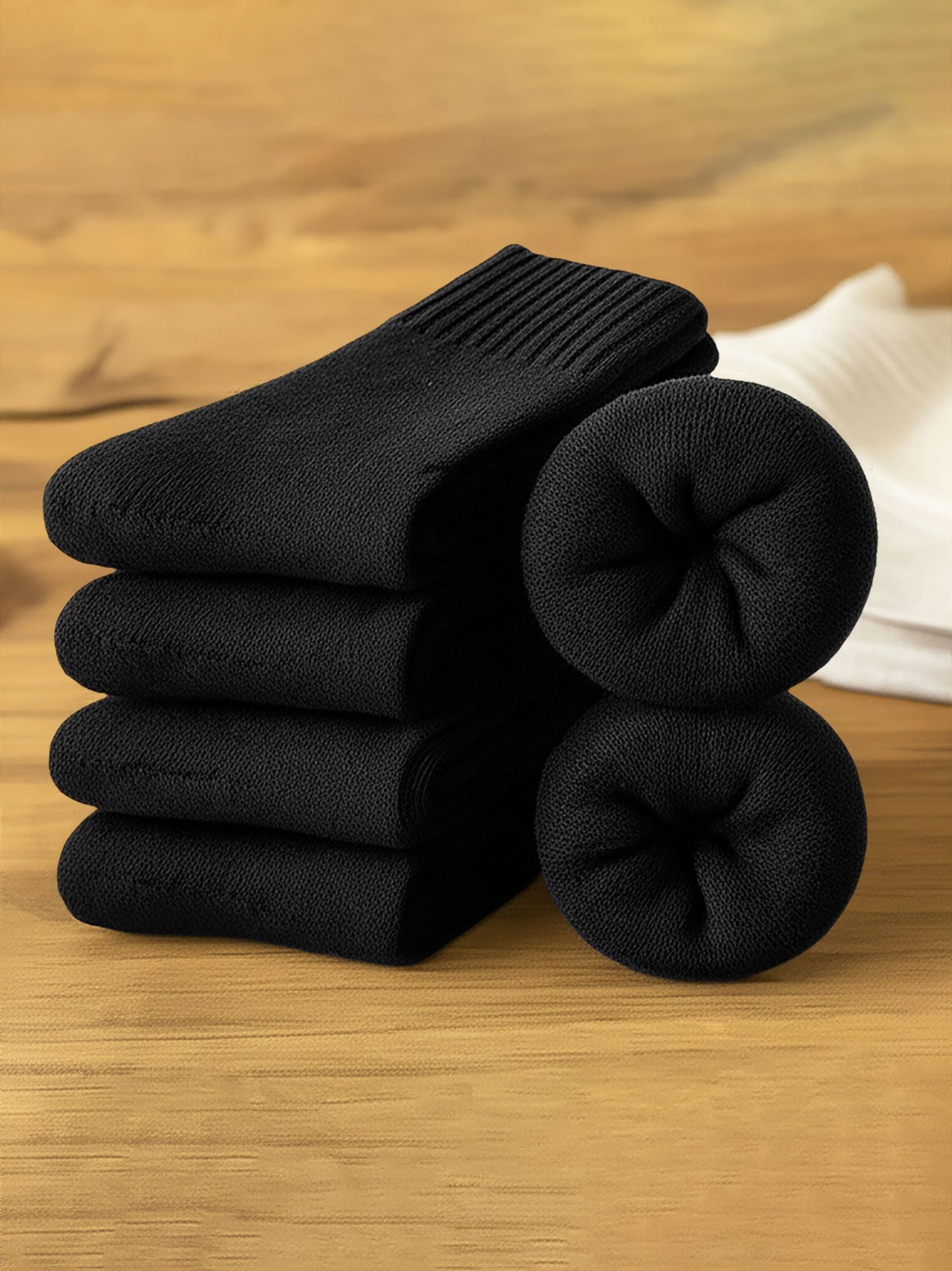 5 Pairs Thickened Warm Solid Color Mid-Calf Socks