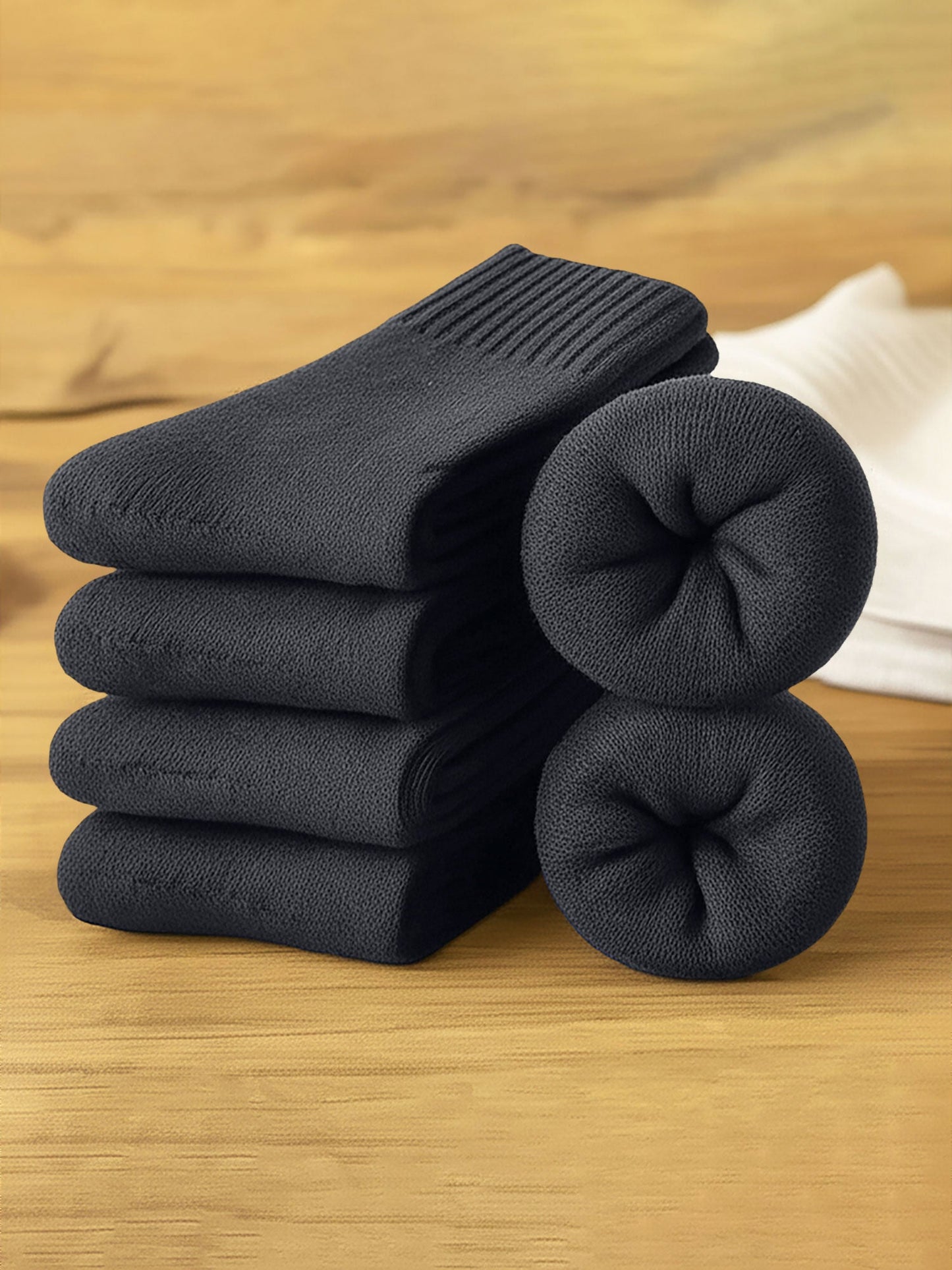 5 Pairs Thickened Warm Solid Color Mid-Calf Socks