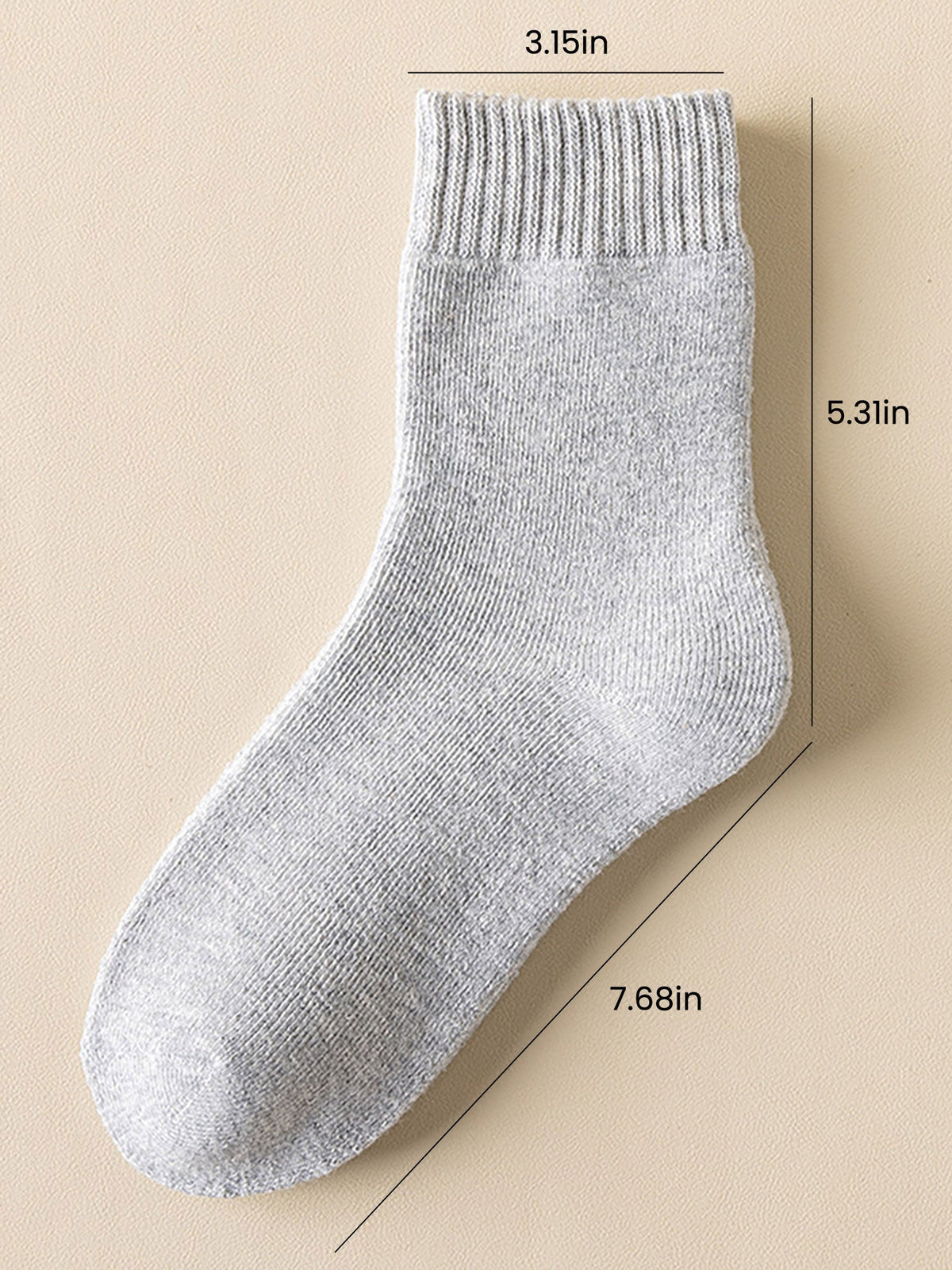 5 Pairs Thickened Warm Solid Color Mid-Calf Socks