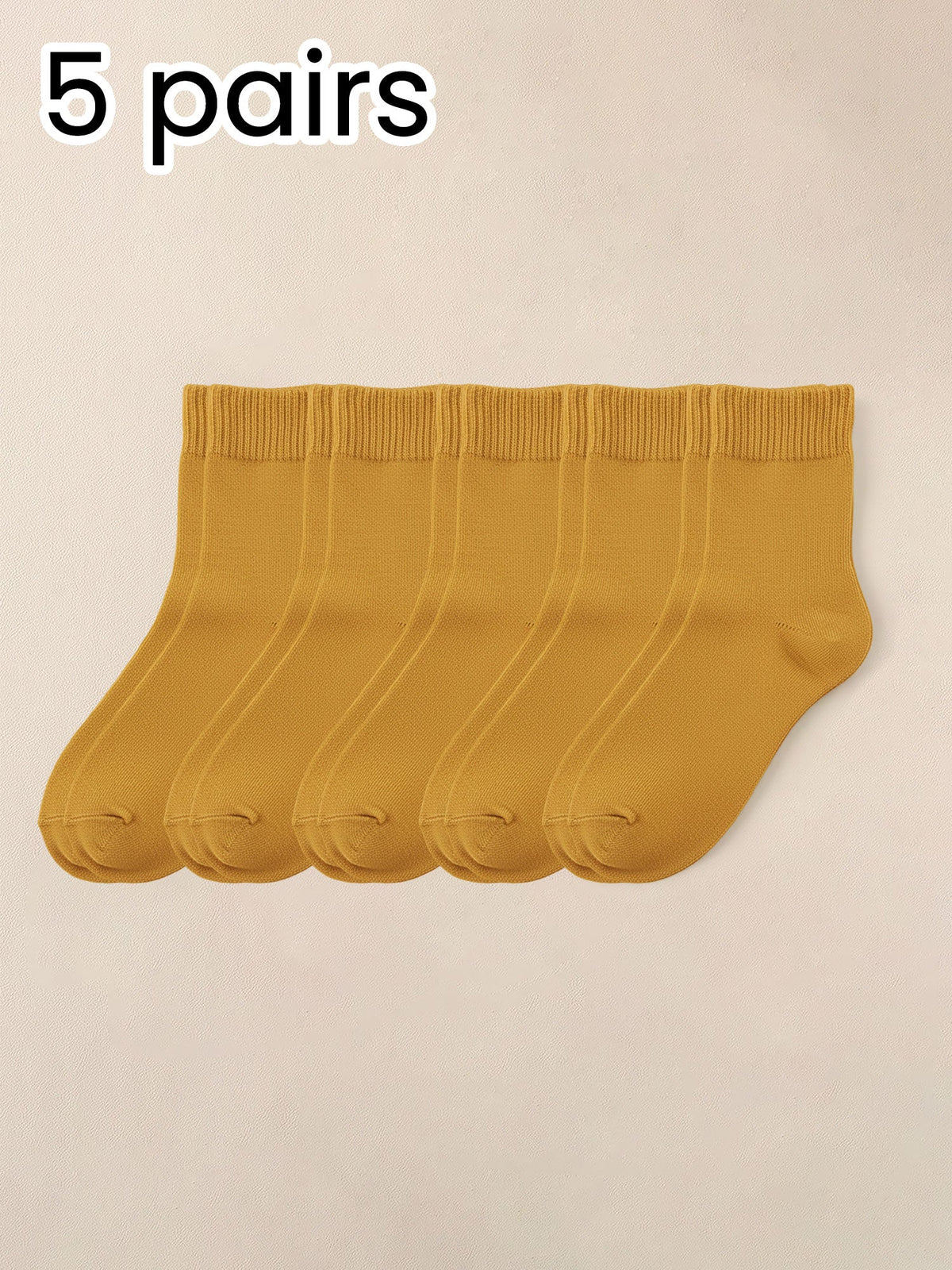 5 Pairs Thickened Warm Solid Color Mid-Calf Socks