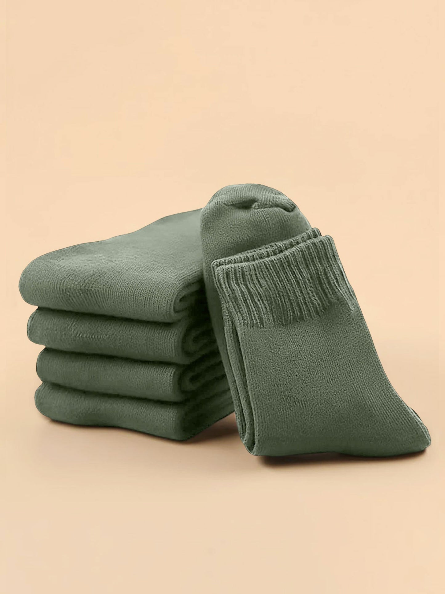 5 Pairs Thickened Warm Solid Color Mid-Calf Socks