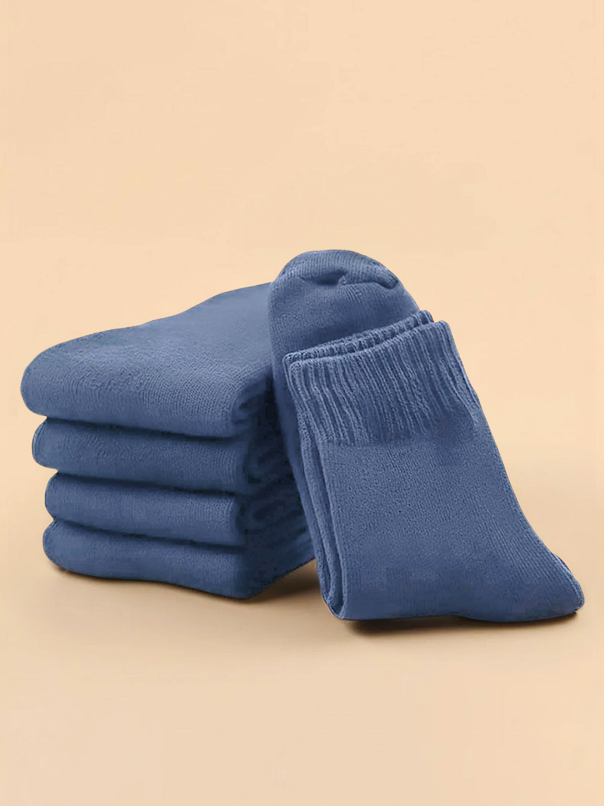 5 Pairs Thickened Warm Solid Color Mid-Calf Socks