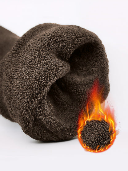 Winter Solid Color Fleece Lined Knee High Socks