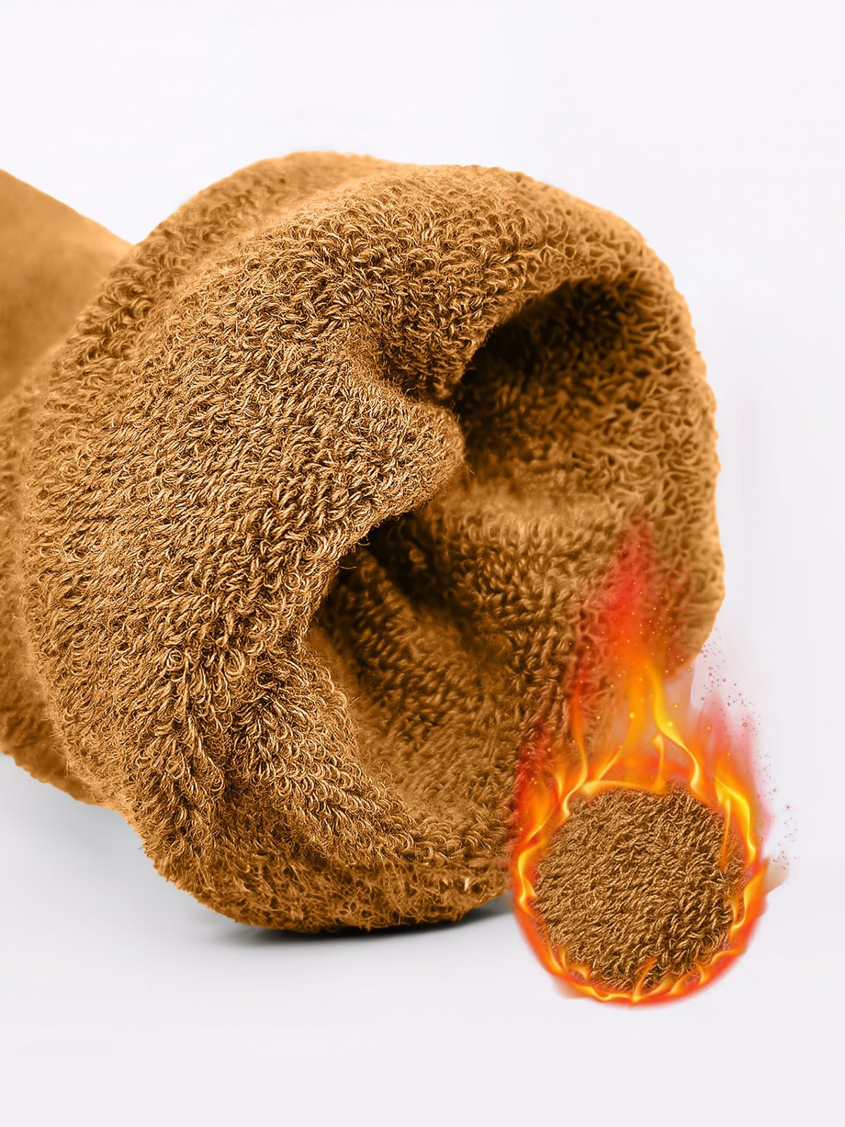Winter Solid Color Fleece Lined Knee High Socks