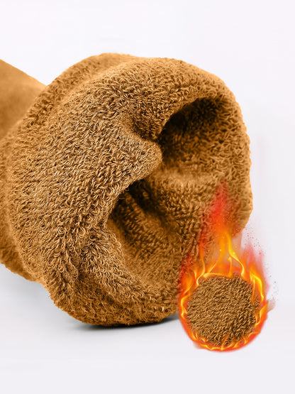 Winter Solid Color Fleece Lined Knee High Socks