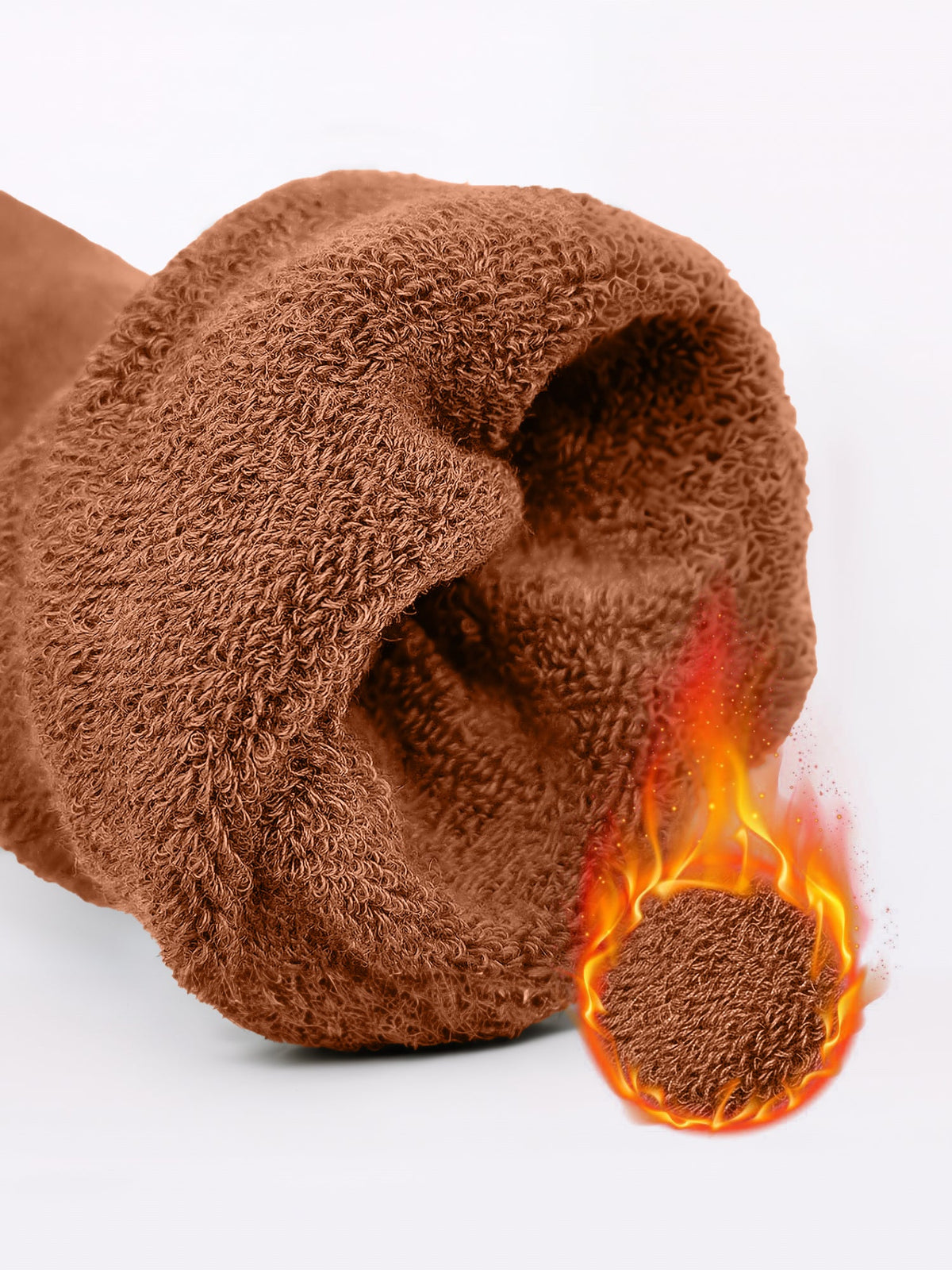 Winter Solid Color Fleece Lined Knee High Socks