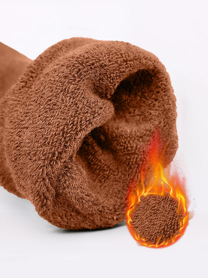 Winter Solid Color Fleece Lined Knee High Socks