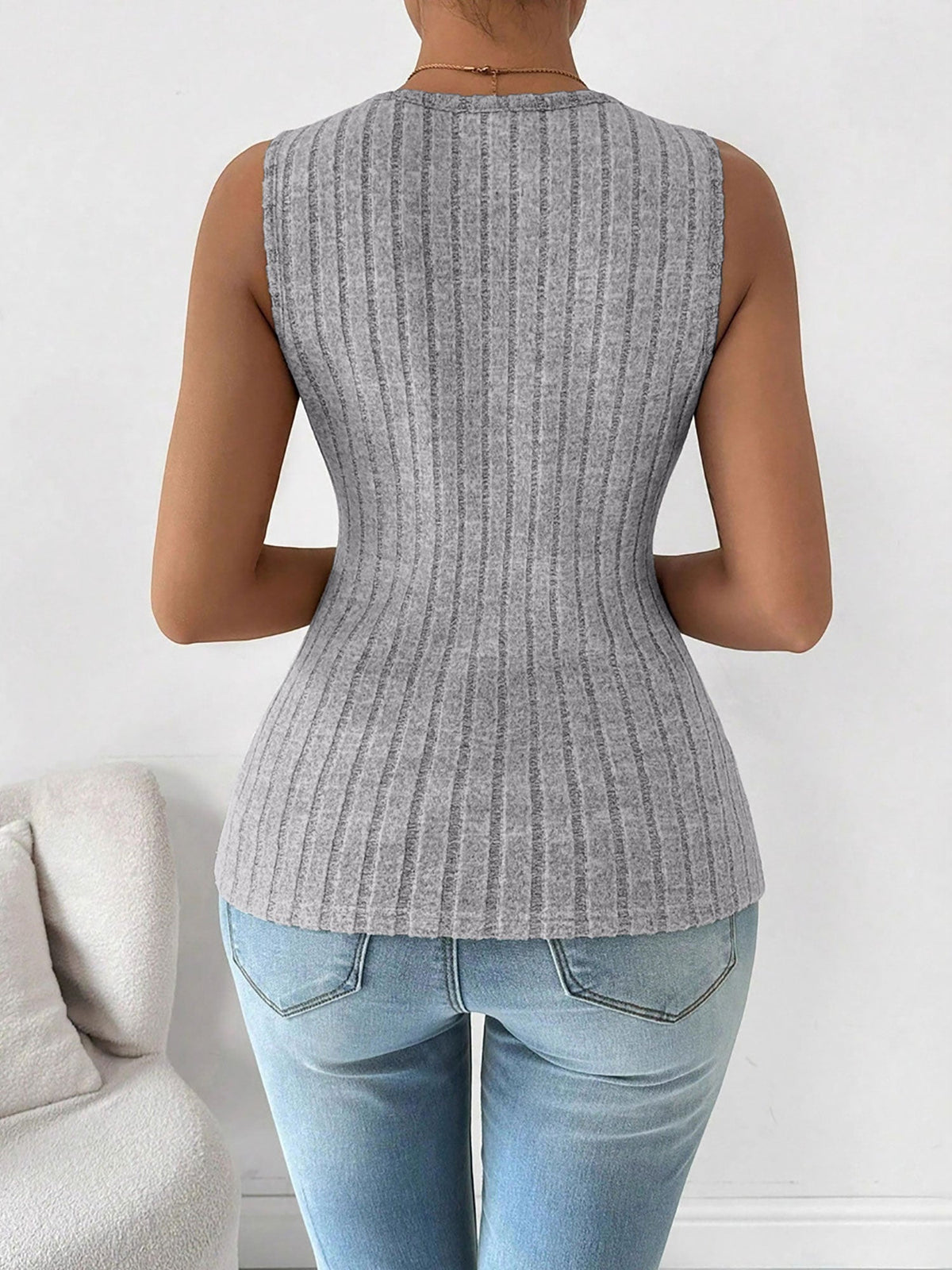 Fleece Lined U Neck Sleeveless Base Layer Tank