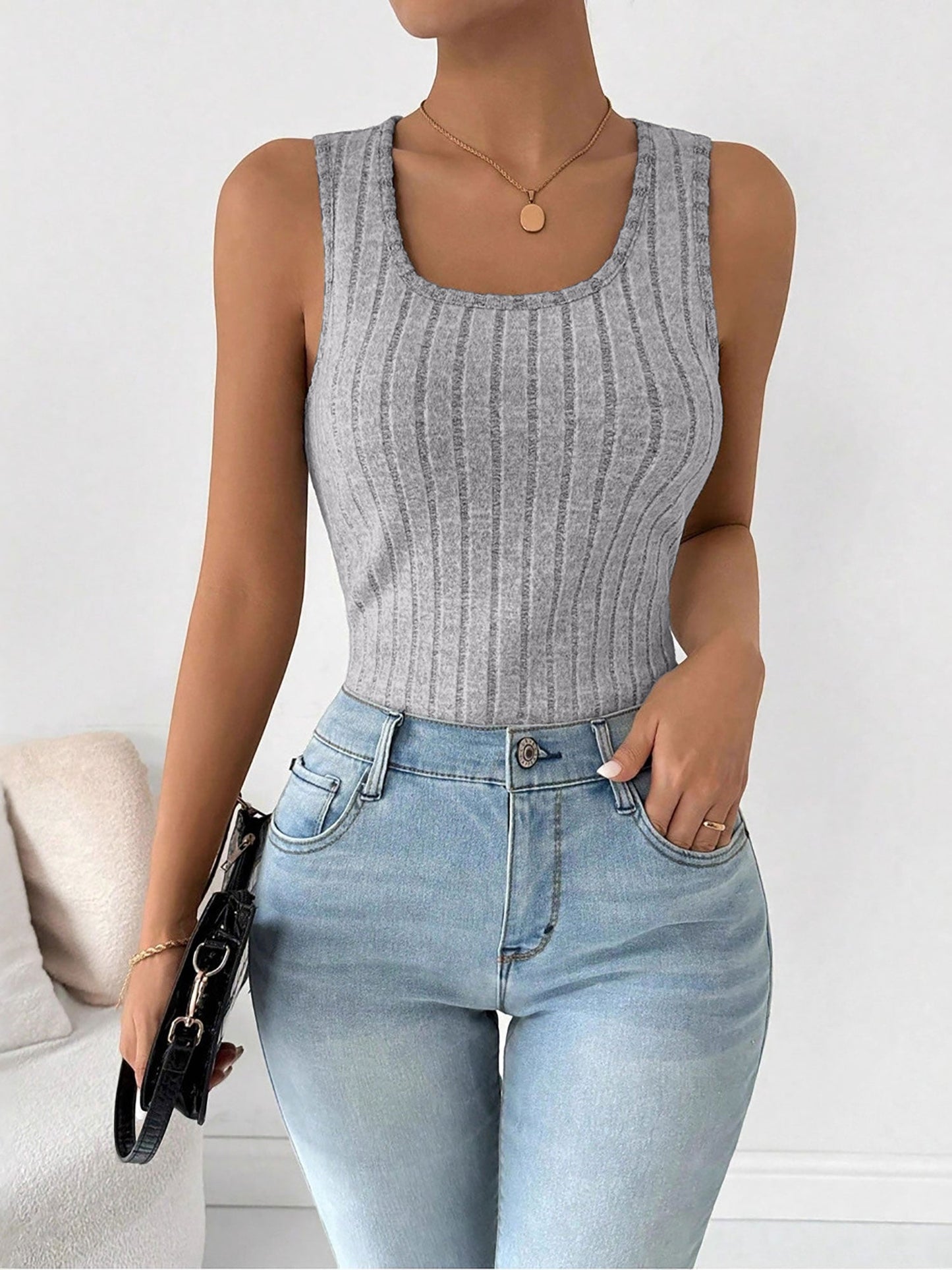 Fleece Lined U Neck Sleeveless Base Layer Tank