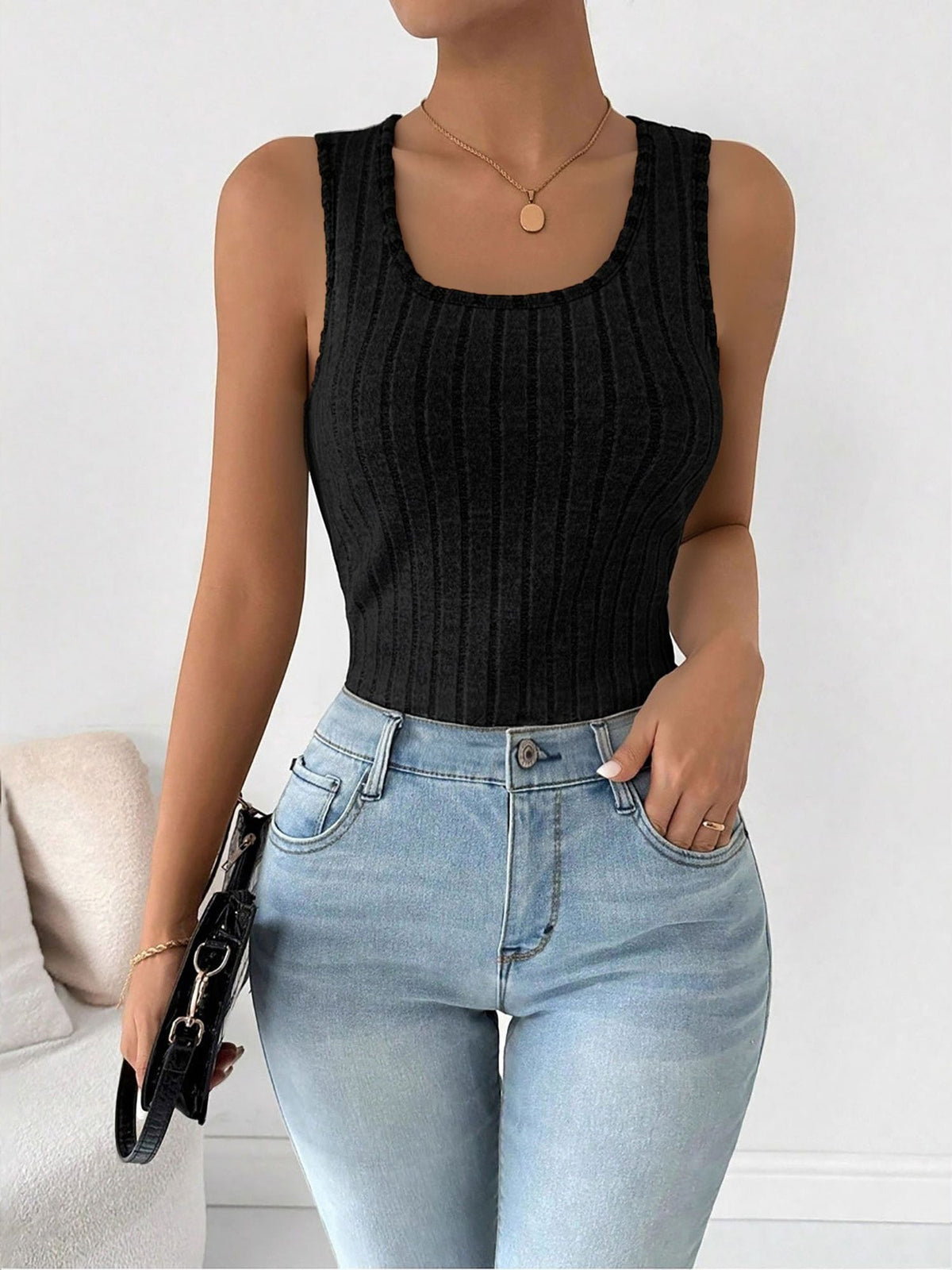 Fleece Lined U Neck Sleeveless Base Layer Tank