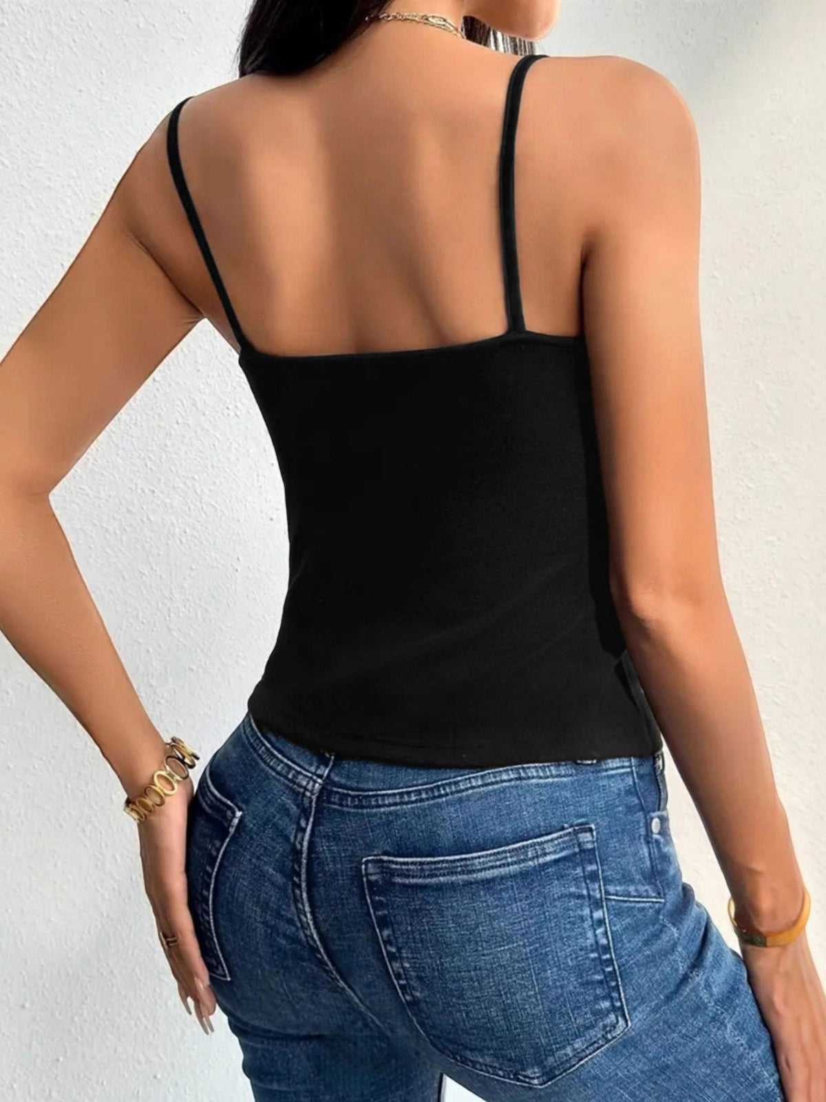 Fleece-lined Base Layer Spaghetti Strap Cami Top