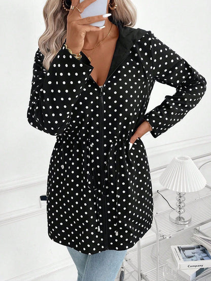 Reversible Hooded Zipper Printed Pockets Jacket
