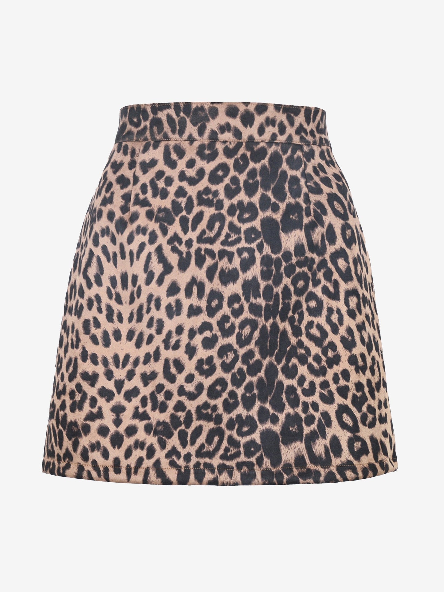 Faux Suede Zipper Bodycon Mini Skirt