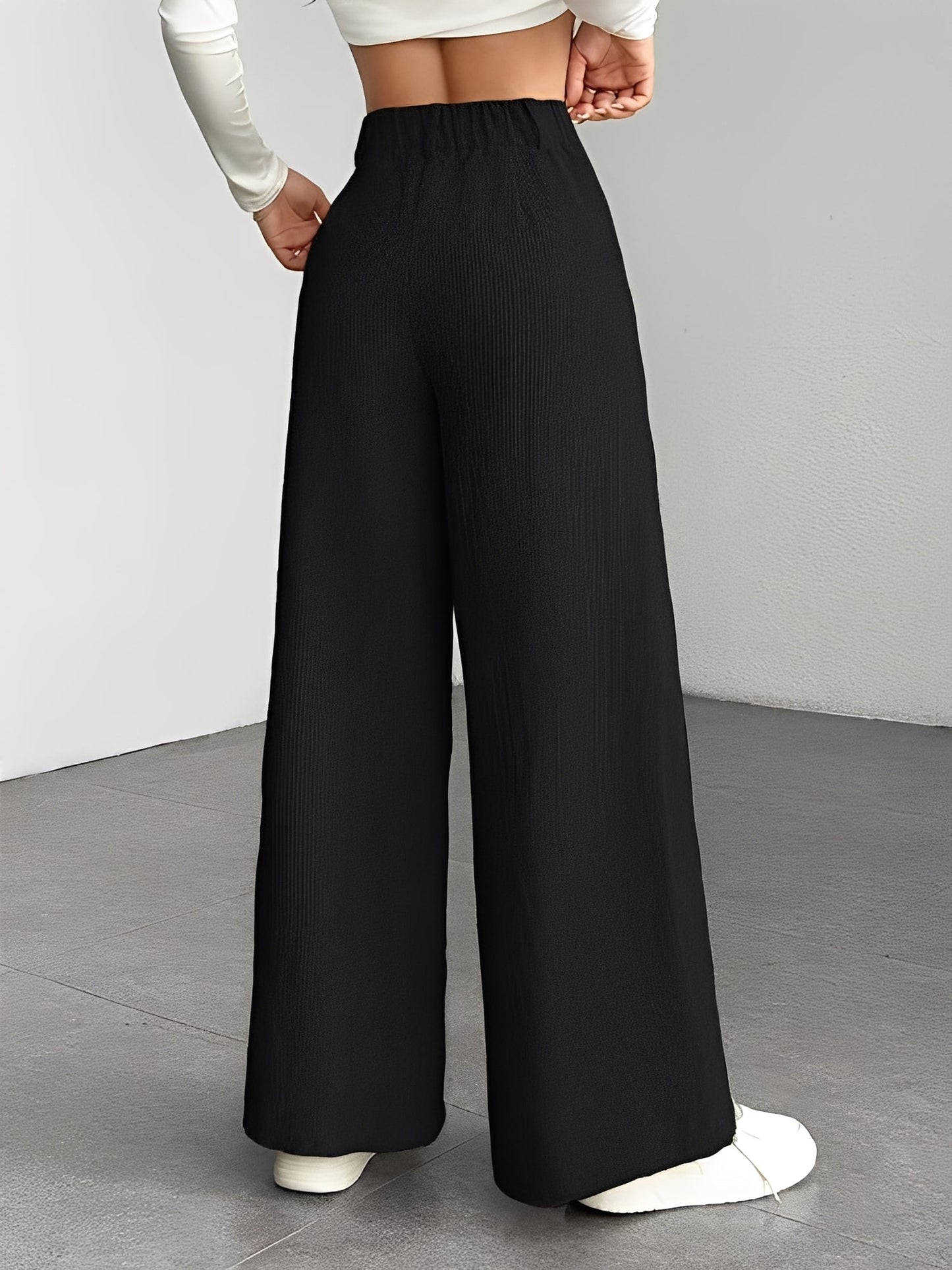 Corduroy Casual High Waisted Loose Fitting Wide Legs Pants