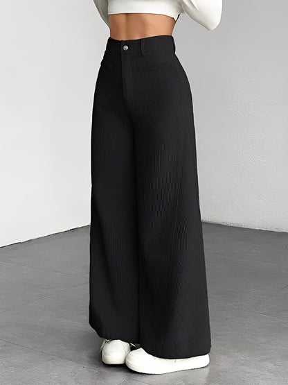 Corduroy Casual High Waisted Loose Fitting Wide Legs Pants