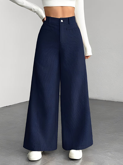 Corduroy Casual High Waisted Loose Fitting Wide Legs Pants