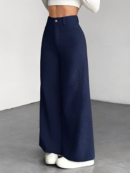 Corduroy Casual High Waisted Loose Fitting Wide Legs Pants