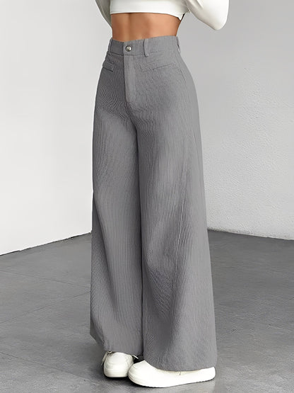 Corduroy Casual High Waisted Loose Fitting Wide Legs Pants