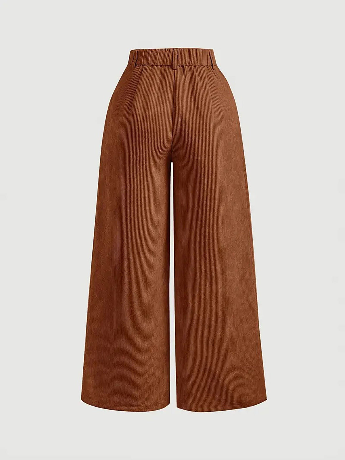 Corduroy Casual High Waisted Loose Fitting Wide Legs Pants