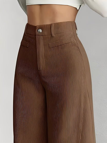 Corduroy Casual High Waisted Loose Fitting Wide Legs Pants
