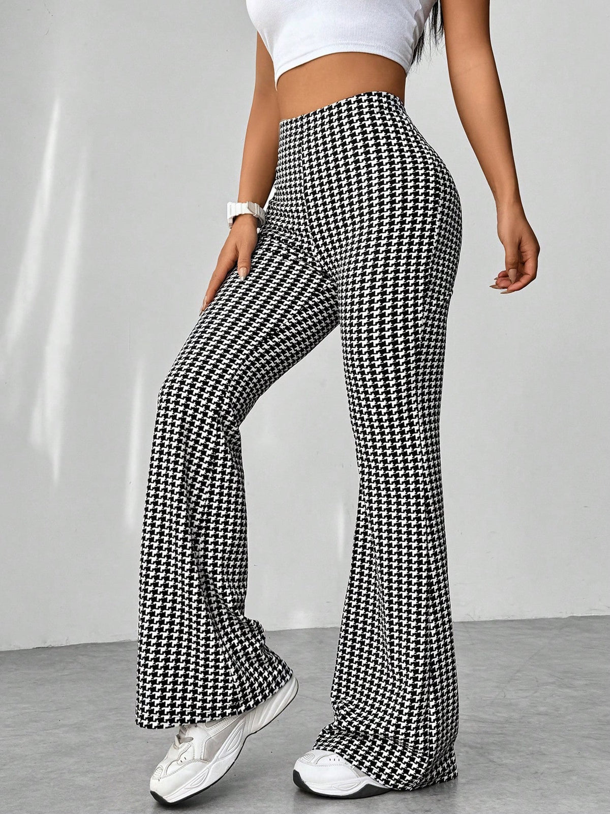 High Waist Slim Fit Bell Bottom Workout Casual Pants