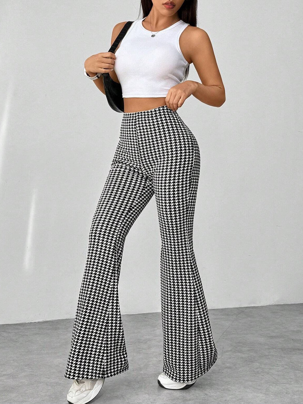 High Waist Slim Fit Bell Bottom Workout Casual Pants