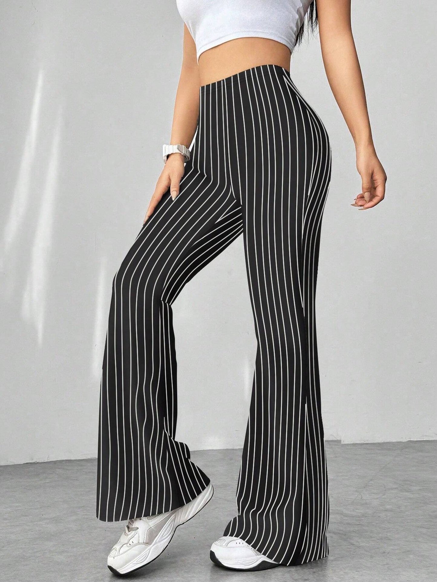 High Waist Slim Fit Bell Bottom Workout Casual Pants
