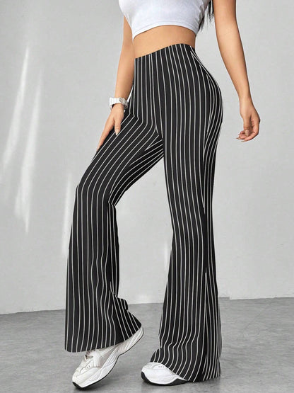 High Waist Slim Fit Bell Bottom Workout Casual Pants