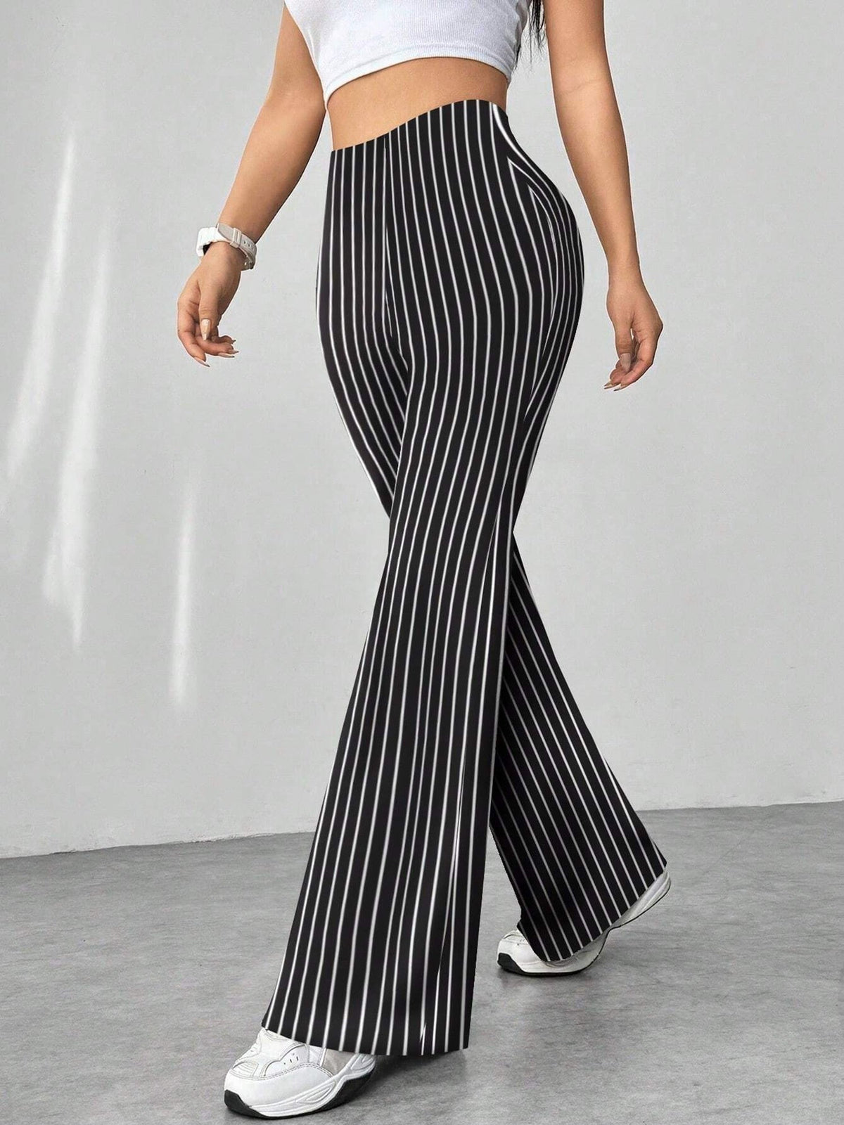 High Waist Slim Fit Bell Bottom Workout Casual Pants