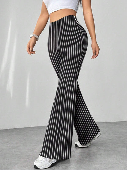 High Waist Slim Fit Bell Bottom Workout Casual Pants