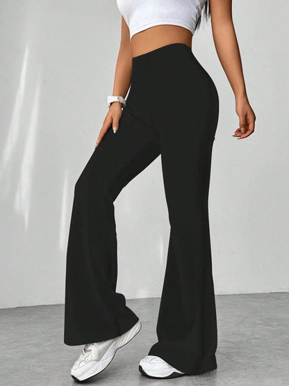 High Waist Slim Fit Bell Bottom Workout Casual Pants
