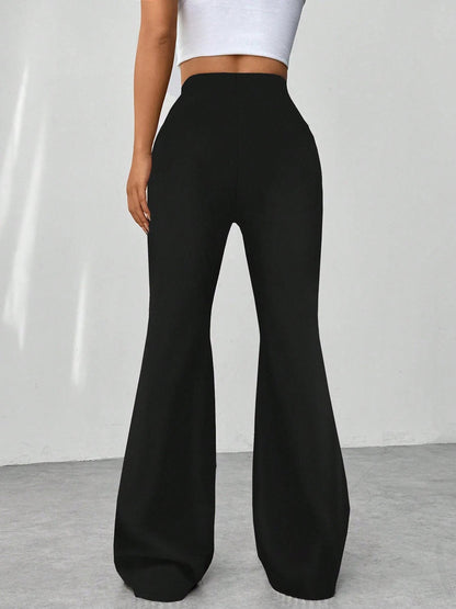 High Waist Slim Fit Bell Bottom Workout Casual Pants