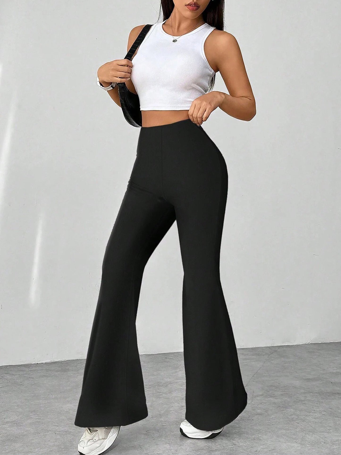 High Waist Slim Fit Bell Bottom Workout Casual Pants