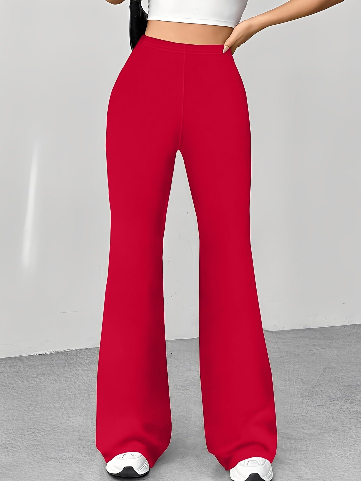 High Waist Slim Fit Bell Bottom Workout Casual Pants