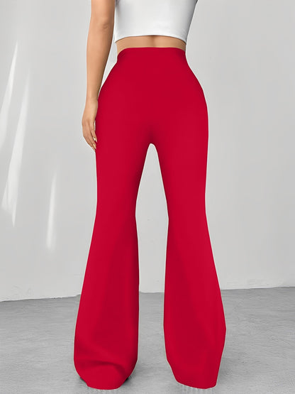 High Waist Slim Fit Bell Bottom Workout Casual Pants