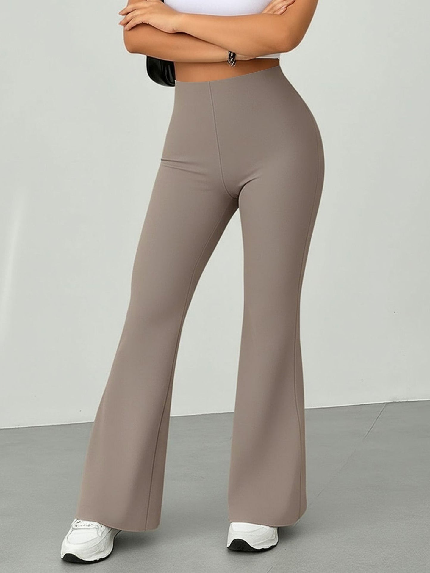 High Waist Slim Fit Bell Bottom Workout Casual Pants